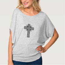 Heather Circle Top w/Grey flared cross
