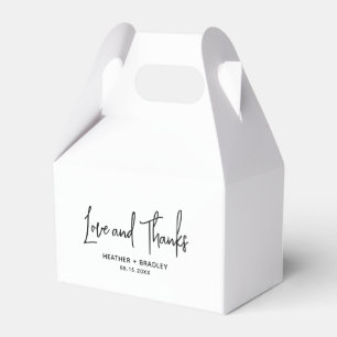 Heather Elegant Black White Minimal Modern Wedding Favor Box