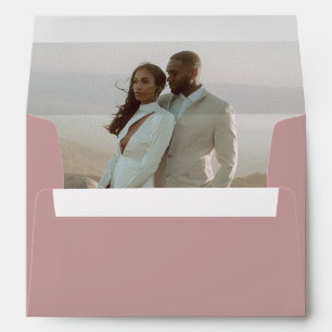 Heather Elegant Dusty Rose Minimal Modern Wedding Envelope