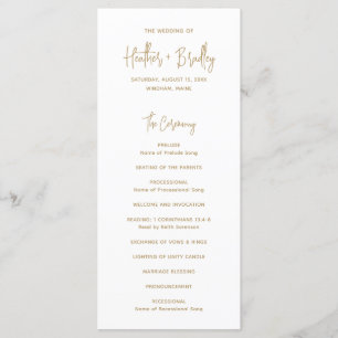 Heather Elegant Gold Minimal Modern Wedding Program