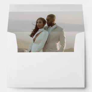 Heather Elegant Gold Photo Modern Wedding Envelope