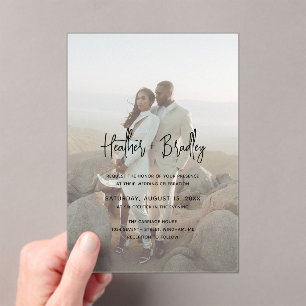 Heather Elegant Minimal Modern Wedding Acrylic Invitations