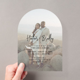 Heather Elegant Minimal Modern Wedding Acrylic Invitations