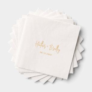 Heather Elegant Minimal Modern Wedding Foil Napkins