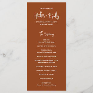Heather Elegant Terracotta Minimal Modern Wedding Program
