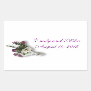 Heather et dentelle mariage favorisent autocollant