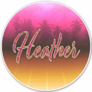 Heather First Name golden pink Sticker