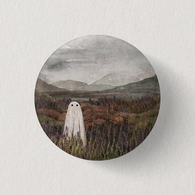 Heather Ghost 1 Inch Round Button (Front)
