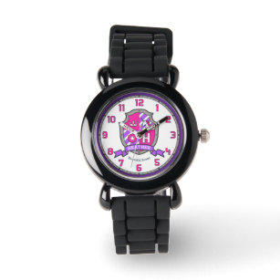 Heather girls name meaning letter H unicorn pink Watch