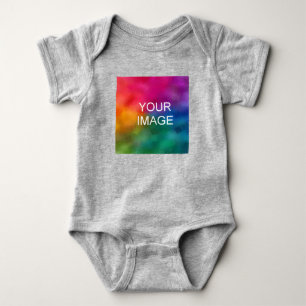 Heather Grey Colour Template Add Image Photo Baby Bodysuit