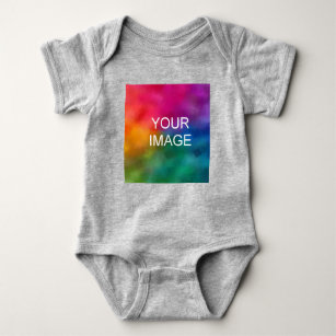 Heather Grey Colour Template Add Image Photo Baby Bodysuit