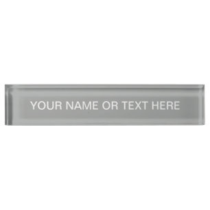Heather Grey Solid Colour Customize It Nameplate