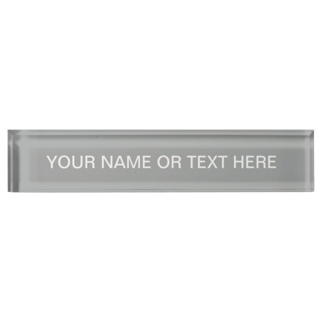 Heather Grey Solid Colour Customize It Nameplate (Front)