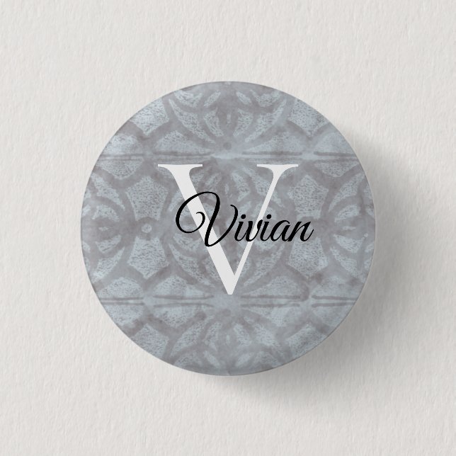 Heather Grey Watercolor 1 Inch Round Button (Front)