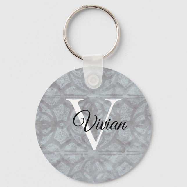 Heather Grey Watercolor Keychain (Front)