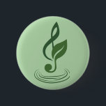 Heather Niemi Savage Logo Button<br><div class="desc">Support a composer by buying merch!
Show off your love of music with a button displaying my logo on a mint green background.
My treble clef with a leaf logo in a dark sage green represents my work as both a musician and an herbalist.</div>