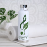 Heather Niemi Savage Logo Insulated Water Bottle<br><div class="desc">Support a composer through buying merch! This insulated water bottle has my logo,  a sage treble clef with a leaf representing my work as a musician and herbalist. The 5 rings below it represent the 5 lines of the staff.</div>