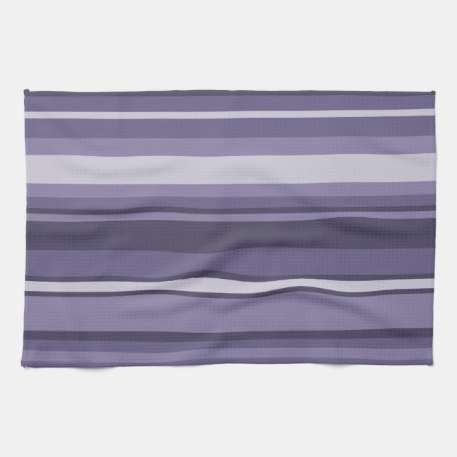 Heather purple stripes kitchen towel (Horizontal)