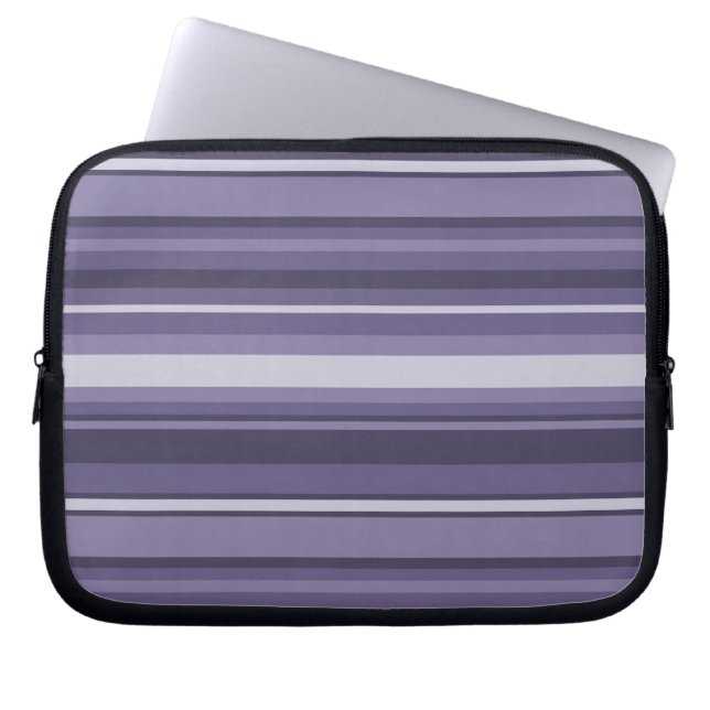 Heather purple stripes laptop sleeve (Front)