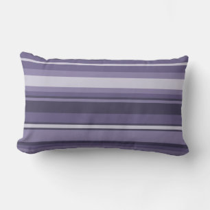 Heather purple stripes lumbar pillow