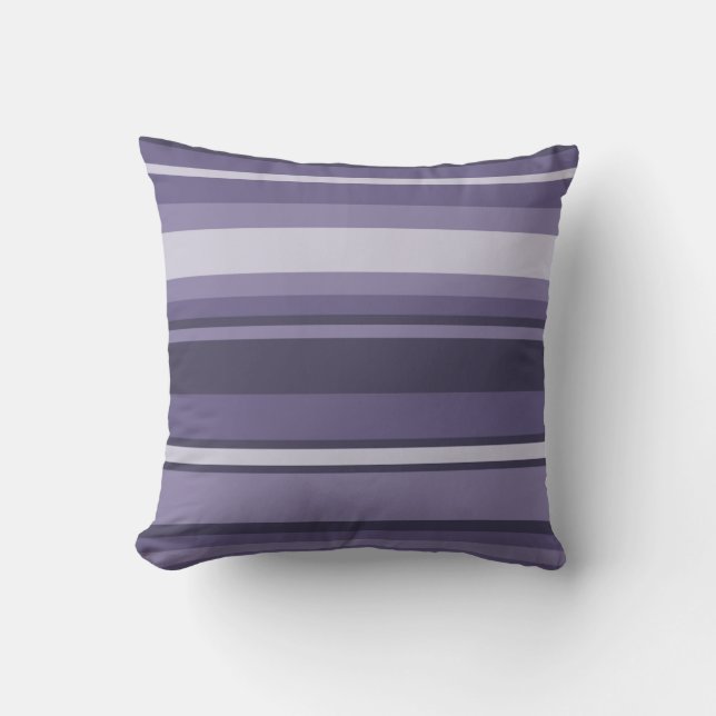 Heather purple stripes throw pillow (Front)