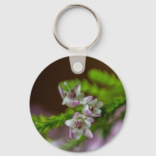 Heather Spring flower evergreen bloom purple white Keychain
