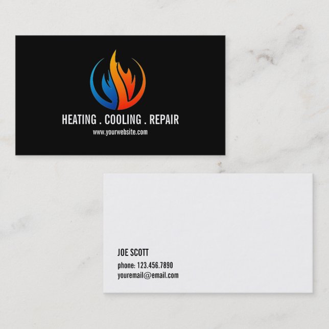Heating Air Conditioning, Cooling Business Card Zazzle
