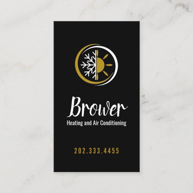 Heating & Air Conditioning, Cooling, Repair Business Card (Front)