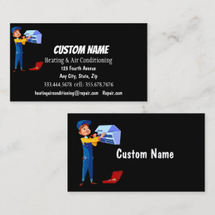 Heating & Air Conditioning HVAC Repair Install Business Card