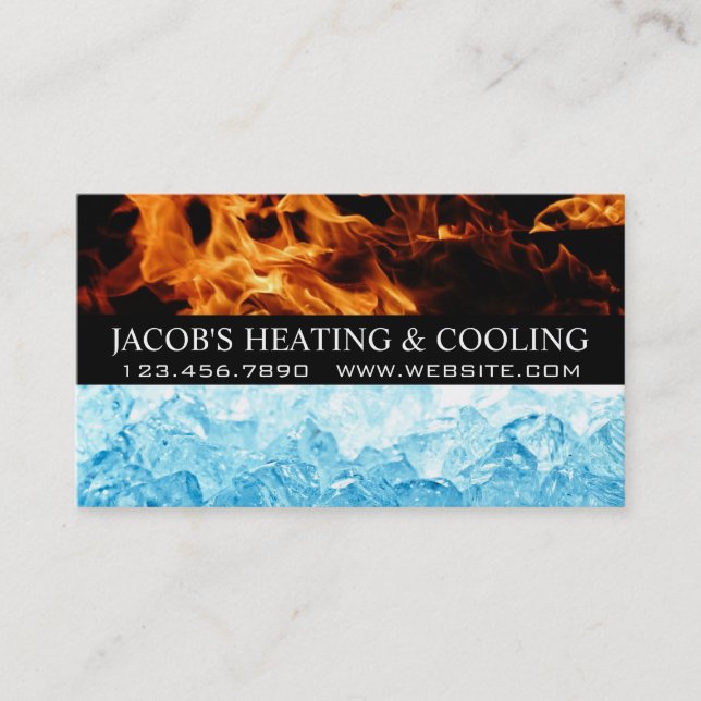 Heating and Air Conditioning Cooling Business Card (Front)