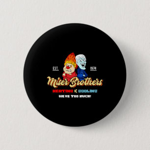 Heating And Cooling Brothers Christmas Retro  2 Inch Round Button