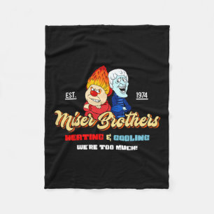 Heating And Cooling Brothers Christmas Retro  Fleece Blanket