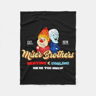 Heating And Cooling Brothers Christmas Retro  Fleece Blanket