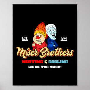 Heating And Cooling Brothers Christmas Retro  Poster