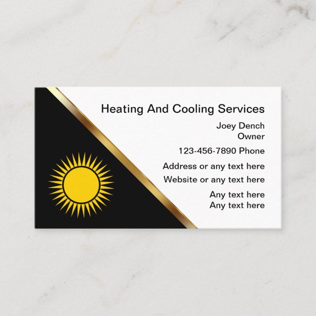 Heating And Cooling Business Cards (Front)