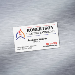 Heating and Cooling HVAC Magnetic Business Card