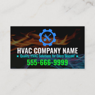 Heating and Cooling Slogan, Logo for HVAC Business Card