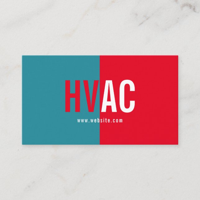 Heating & Cooling , Air Conditioning HVAC Business Card (Front)