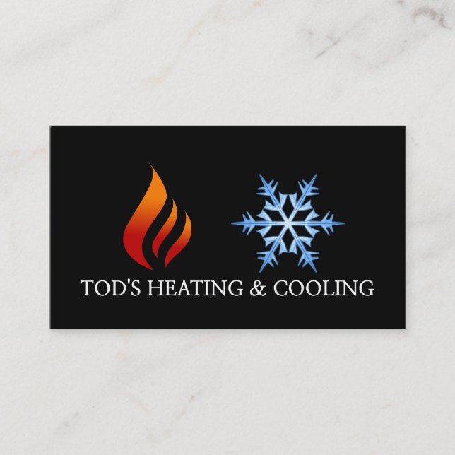 Heating & Cooling , Air Conditioning HVAC Business Card (Front)
