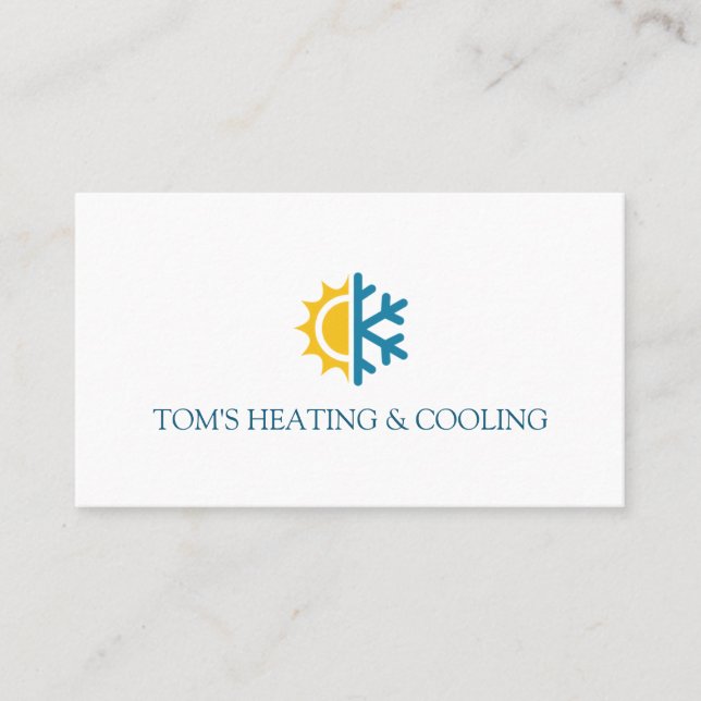 Heating & Cooling , Air Conditioning HVAC Business Card (Front)