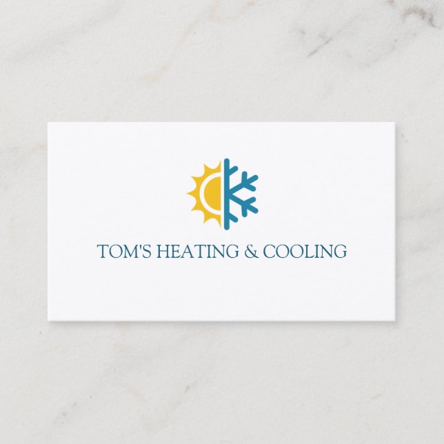 Heating & Cooling , Air Conditioning HVAC Business Card (Front)