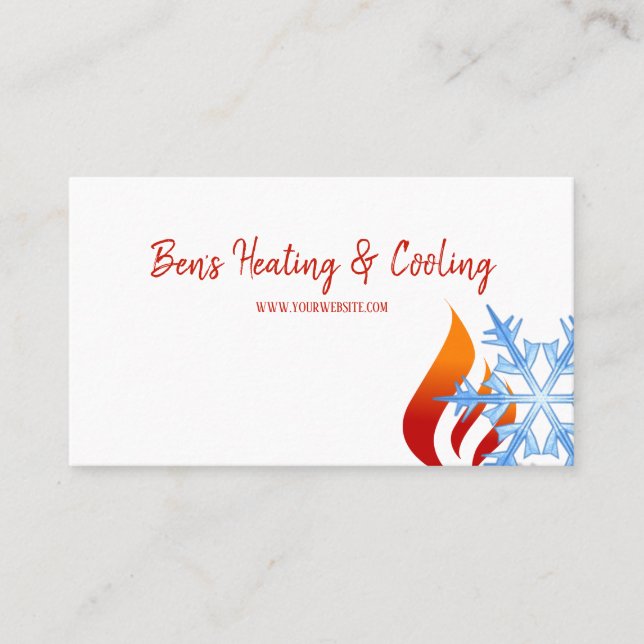 Heating & Cooling , Air Conditioning HVAC Business Card (Front)