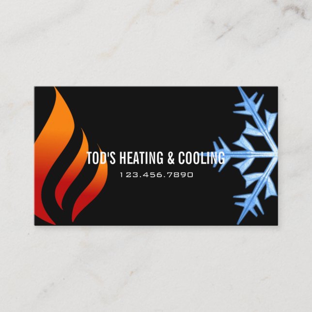 Heating & Cooling , Air Conditioning HVAC Business Card (Front)