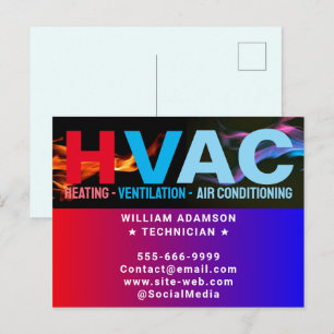 Heating & Cooling & Air Conditioning Modern HVAC Postcard