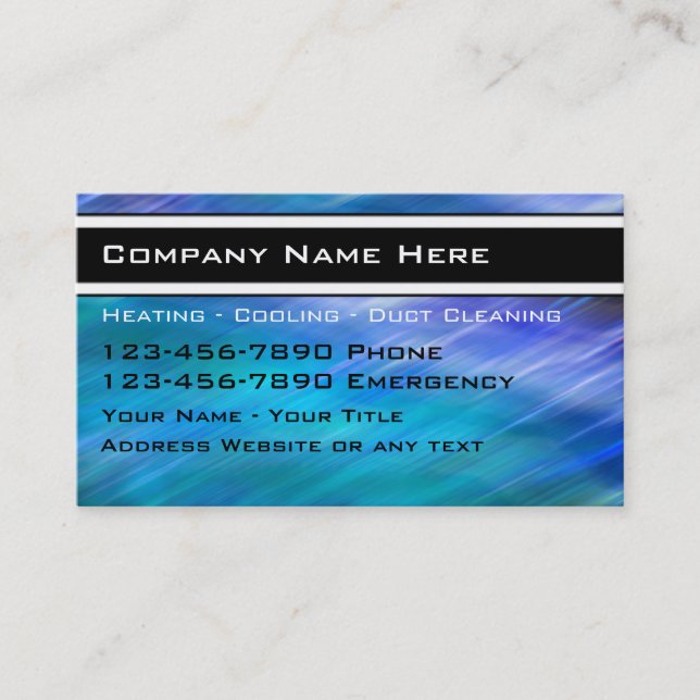 Heating Cooling Business Cards (Front)