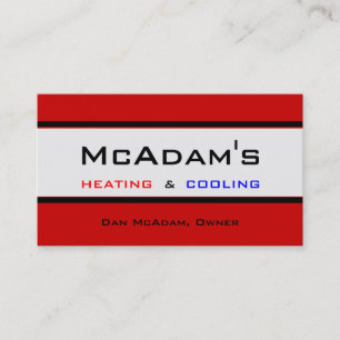 Heating Cooling HVAC Heat Pump Furnace A/C Business Card