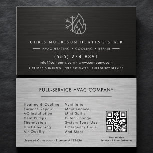Heating Cooling Repair & Installation QR Code Business Card