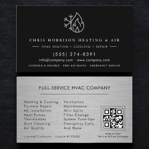 Heating & Cooling Repair Technician QR Code Business Card
