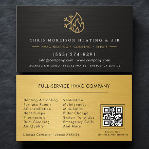 Heating Cooling Service Technician QR Code Business Card