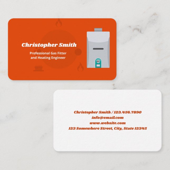 Heating Engineer Business Card (Front/Back)